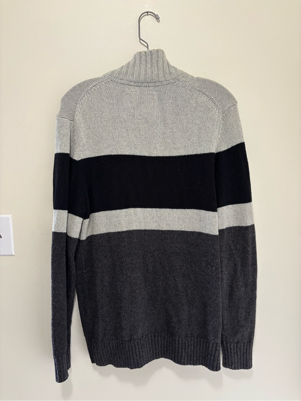 Roots Cabin Full-Zip Colorblock Mock Neck Knit Sweater Jacket - Picture 3 of 3